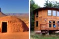 Round houses, primitive houses, round home, round structure, yurt, navaho hut