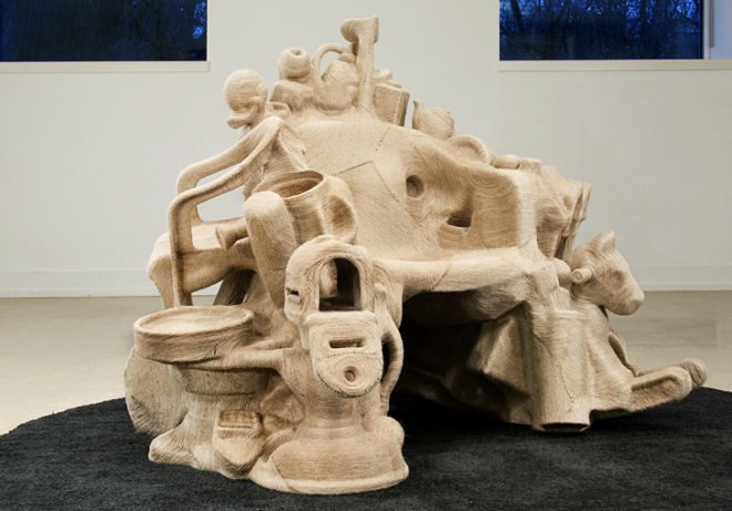 Savage Chair, Jute side table, jute string, plastic, art, Jay Sae Jung Oh, Korean artist