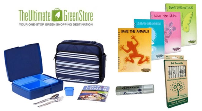 the ultimate green store, the ultimate green store supplies, eco school supplies, laptop lunch box, eco pens, eco pencils, eco notebooks, Laptop Lunchboxes, bento box, banana paper notebooks, recycled notebooks, coccoina non toxic glue stick, recycled newspaper pencils