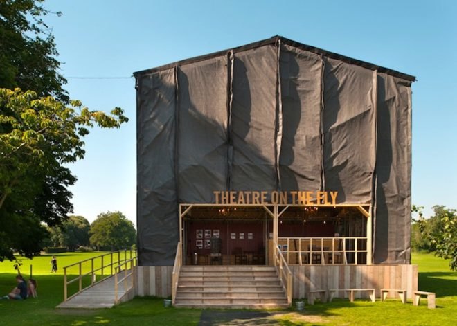 Theater on the Fly, West Sussex, England, Assemble, UK, recycled materials, temporary design, green design, sustainable design, eco-design, green design, Chichester Festival Theater