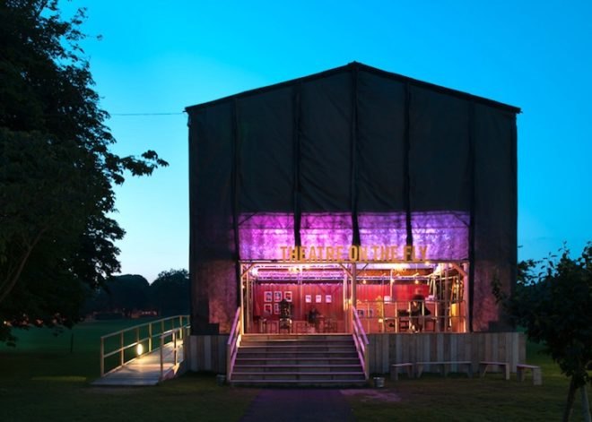 Theater on the Fly, West Sussex, England, Assemble, UK, recycled materials, temporary design, green design, sustainable design, eco-design, green design, Chichester Festival Theater
