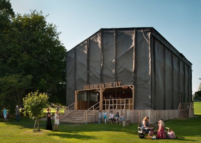 Theater on the Fly, West Sussex, England, Assemble, UK, recycled materials, temporary design, green design, sustainable design, eco-design, green design, Chichester Festival Theater