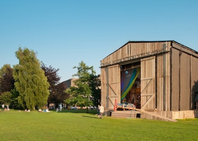 Theater on the Fly, West Sussex, England, Assemble, UK, recycled materials, temporary design, green design, sustainable design, eco-design, green design, Chichester Festival Theater
