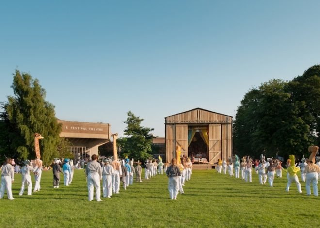 Theater on the Fly, West Sussex, England, Assemble, UK, recycled materials, temporary design, green design, sustainable design, eco-design, green design, Chichester Festival Theater