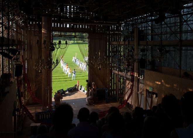 Theater on the Fly, West Sussex, England, Assemble, UK, recycled materials, temporary design, green design, sustainable design, eco-design, green design, Chichester Festival Theater