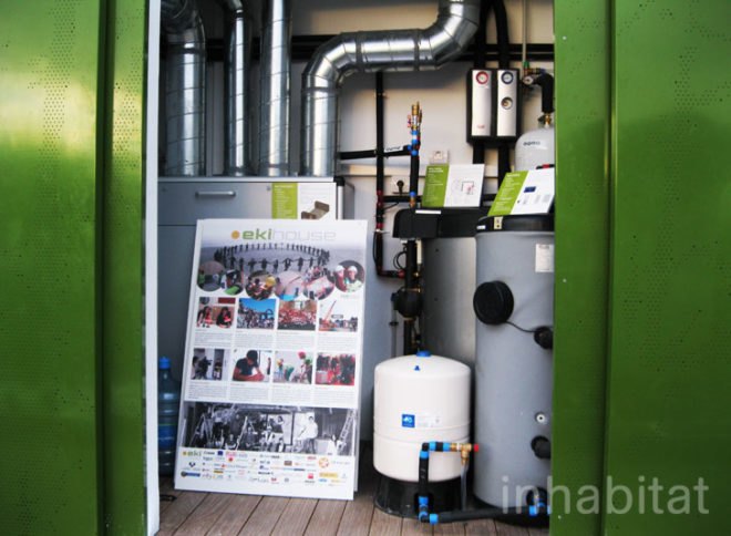 Solar Decathlon, Madrid, Basque, Ekihouse, prefabricated design, self-sufficiency, energy efficiency, photovoltaics, rainwater harvesting, greywater recycling, perforated steel, modular, loft design, bespoke furniture