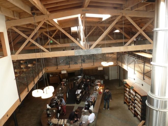Sightglass Coffee, Architecture and the City, Boor Bridges Architecture, green design, sustainable materials, coffee roaster, industrial warehouse, daylighting, urban architecture, craftsman furniture