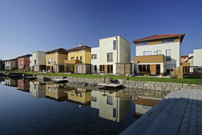 Arkadian Winnenden, Atelier Dreiseitl, stuttgart, green housing, affordable housing, family friendly housing, rainwater harvesting