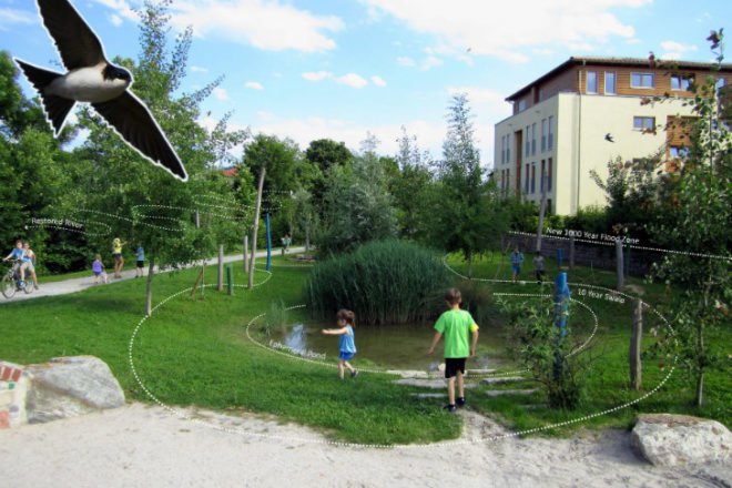 Arkadian Winnenden, Atelier Dreiseitl, stuttgart, green housing, affordable housing, family friendly housing, rainwater harvesting