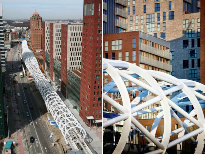 Beatrixkwartier, Zwarts Jansma Architects, the hague, light rail station, train station, tubular space frame, randstadrail