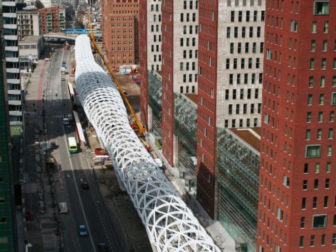 Beatrixkwartier, Zwarts Jansma Architects, the hague, light rail station, train station, tubular space frame, randstadrail