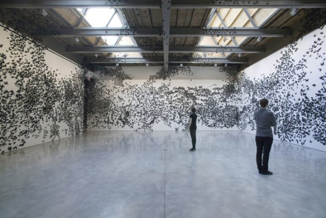 Carlos Amorales, moths, Black Cloud, butterflies, Yvon Lambert Gallery