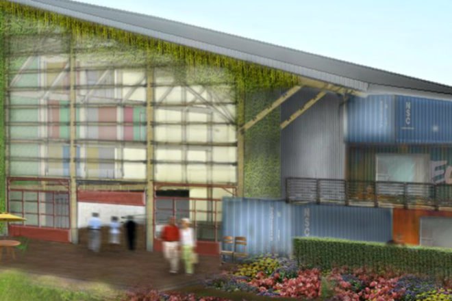 Detroit, Collision Works, koop.am, shipping containers, cargotecture, boutique hotel, shipping container home