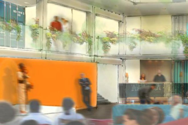 Detroit, Collision Works, koop.am, shipping containers, cargotecture, boutique hotel, shipping container home