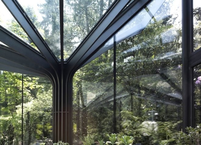 greenhouse, nature, cell division, biomimicry, green design, sustainable design, Gruningen Botanical Garden, Switzerland, north, subtropical plants