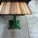 afé has a selection of old recycled chairs and tables, which include church seating and school chairs.