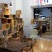afé has a selection of old recycled chairs and tables, which include church seating and school chairs.