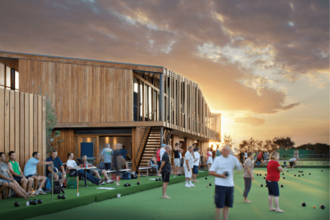 Keast Park Community Pavilion, Jackson Clements Burrows, lawn sports, community pavilion, australia, rainwater harvesting, sustainble timber