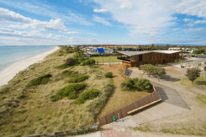 Keast Park Community Pavilion, Jackson Clements Burrows, lawn sports, community pavilion, australia, rainwater harvesting, sustainble timber