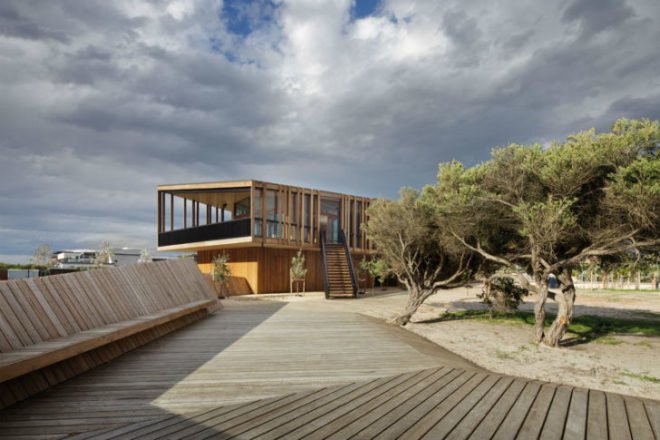 Keast Park Community Pavilion, Jackson Clements Burrows, lawn sports, community pavilion, australia, rainwater harvesting, sustainble timber