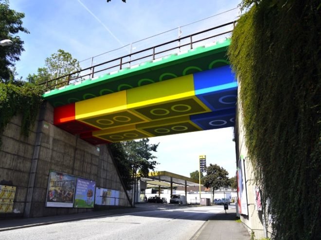 lego bridge, Transfer Accelerator Slide, architecture inspired by toys, playful architecture, green design, eco design, sustainable design, fun architecture