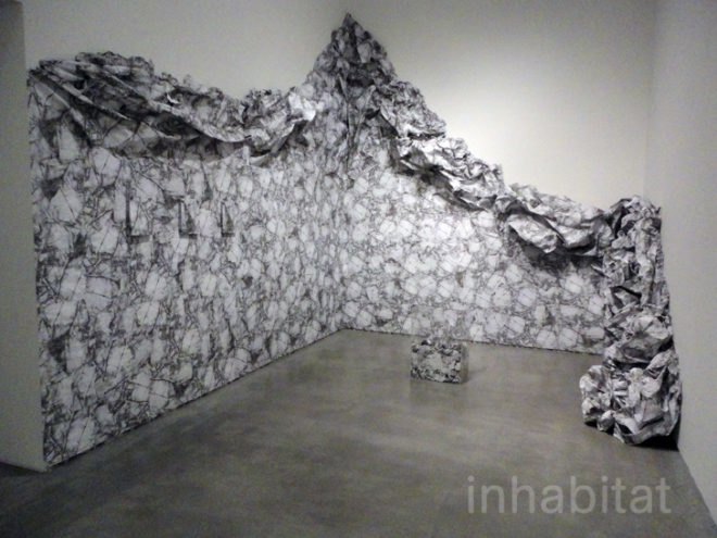 green design, eco design, sustainable design, Liliana Porter, Wrinkle Environment, Reina Sofia Museum, eco art, recyclable art, paper art, paper artwork, recycled paper art