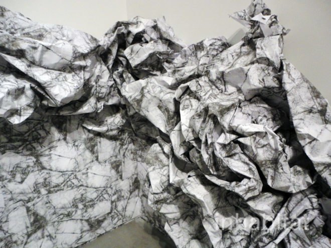 green design, eco design, sustainable design, Liliana Porter, Wrinkle Environment, Reina Sofia Museum, eco art, recyclable art, paper art, paper artwork, recycled paper art