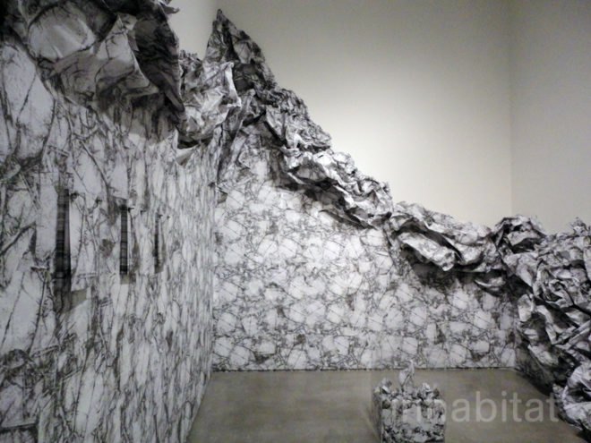 green design, eco design, sustainable design, Liliana Porter, Wrinkle Environment, Reina Sofia Museum, eco art, recyclable art, paper art, paper artwork, recycled paper art