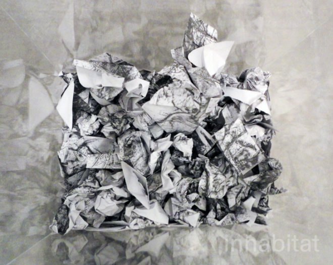green design, eco design, sustainable design, Liliana Porter, Wrinkle Environment, Reina Sofia Museum, eco art, recyclable art, paper art, paper artwork, recycled paper art
