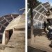 People Meeting Dome, Kristoffer Tejlgaard, Benny Jepsen, danish architecture, geodesic dome, deconstructed dome, timber lattice, prefab building