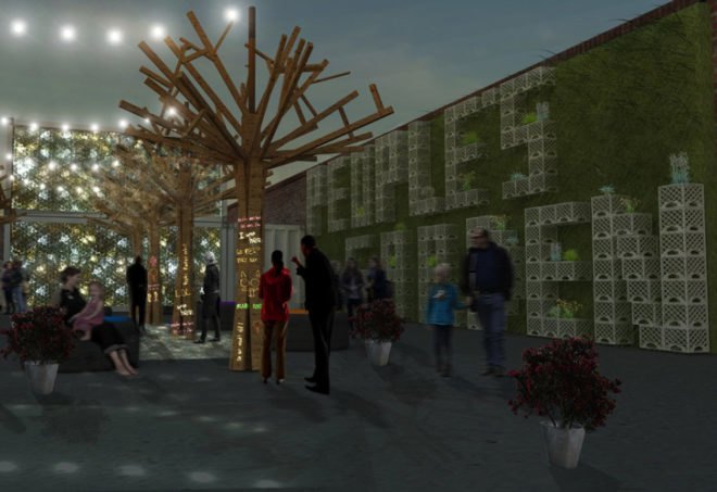 pop up market, Melbourne market, green building, container store, milk crate, portable bar, Melbourne graffiti,