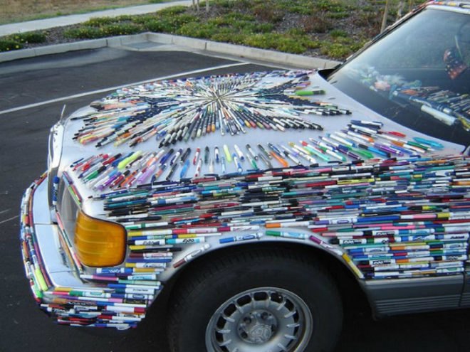 Mercedes Pens, the Pen Guy, dead pens, recycled pens, reclaimed art, eco art, costas schuler