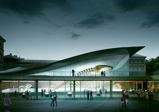 Natural History Museum of Denmark, Jaja Architects, Kengo Kuma, Erik Møller Arkitekter, green roof, botanical garden, museum design, architecture competition proposal, Denmark architecture