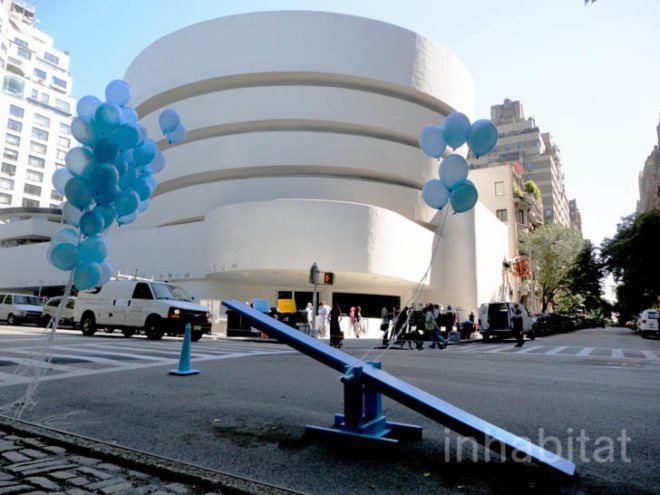 cloud park, guggenheim, manhattan, new york city, park(ing) day, parking day, pop-up park, public space, urban design, green design, sustainable design, gardening, parking meter park, parklet, public art, urban intervention