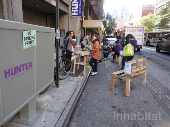 park(ing) Day, Pop up parks, Green design, eco design, sustainable design, Manhattan, Bike MS New York City, Mise en Parc, Andrew M. Emmet, HSH Park(ing) day, B-Cloud Park, GUAPA Open Space