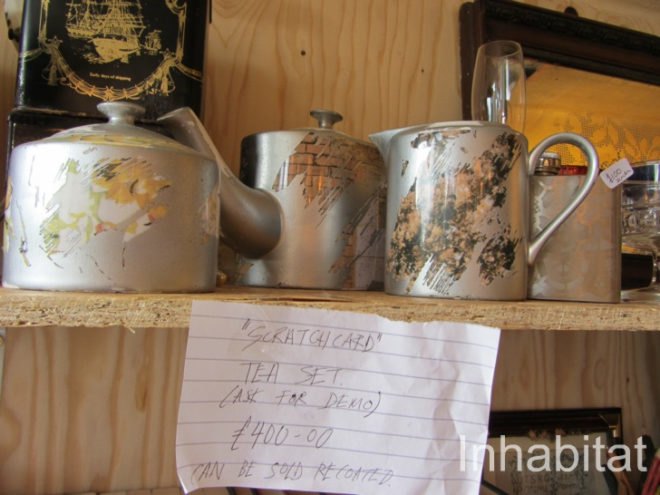 Scratch Card Tea Set, Traces 'Junk' Shop, Tom Dixon, The Dock, London, London Design Festival 2012, Be Open