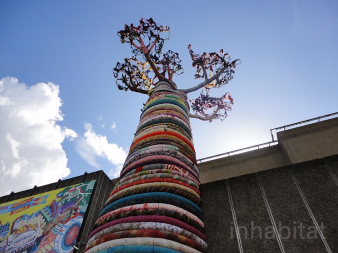green design, eco design, sustainable design, Under the Baobab Tree, recycled fabric, recycle art, eco art, recycled sculpture, Thames, Southbank Centre, Waterloo Station, Pirate Technics, London Olympics