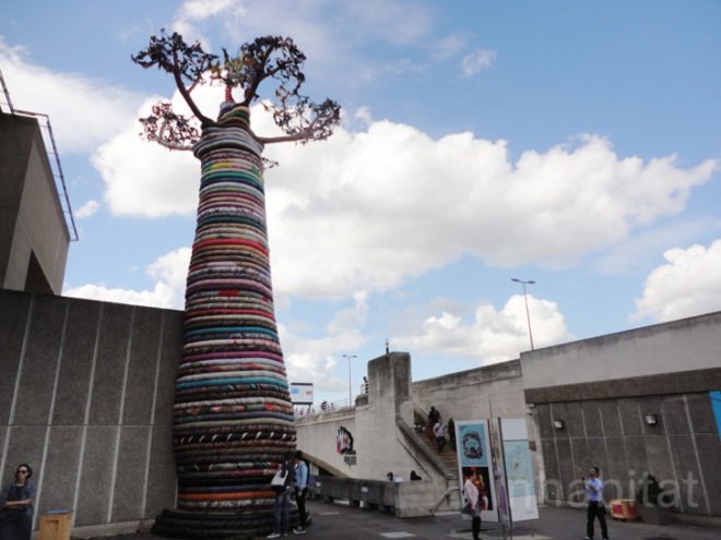 green design, eco design, sustainable design, Under the Baobab Tree, recycled fabric, recycle art, eco art, recycled sculpture, Thames, Southbank Centre, Waterloo Station, Pirate Technics, London Olympics
