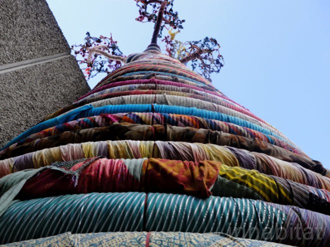 green design, eco design, sustainable design, Under the Baobab Tree, recycled fabric, recycle art, eco art, recycled sculpture, Thames, Southbank Centre, Waterloo Station, Pirate Technics, London Olympics