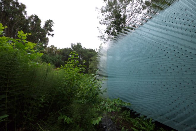 SOL Grotto, Rael San Fratello Architects, uc botanical gardens at berkeley, grotto, solyndra, reclaimed materials, glass rods