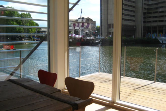 Sanitov, Danish design, Inachus, Floating Home, green wall, energy efficient, solar panels, sauna, hot tub, recycled materials, london, london design festival 2012, ana lisa alperovich, green architecture