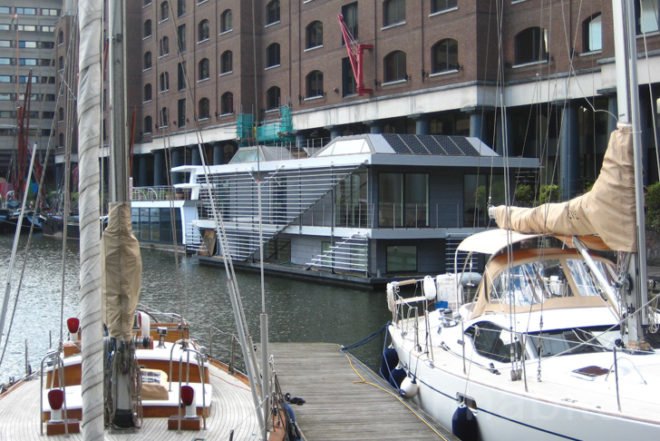 Sanitov, Danish design, Inachus, Floating Home, green wall, energy efficient, solar panels, sauna, hot tub, recycled materials, london, london design festival 2012, ana lisa alperovich, green architecture