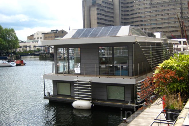 Sanitov, Danish design, Inachus, Floating Home, green wall, energy efficient, solar panels, sauna, hot tub, recycled materials, london, london design festival 2012, ana lisa alperovich, green architecture