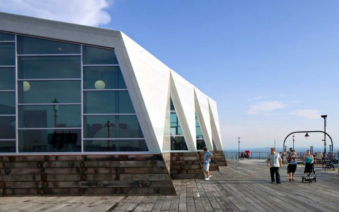 Southend Pier Cultural Centre, White Arkitekter, Sprunt, prefab, modular, cultural centre, uk