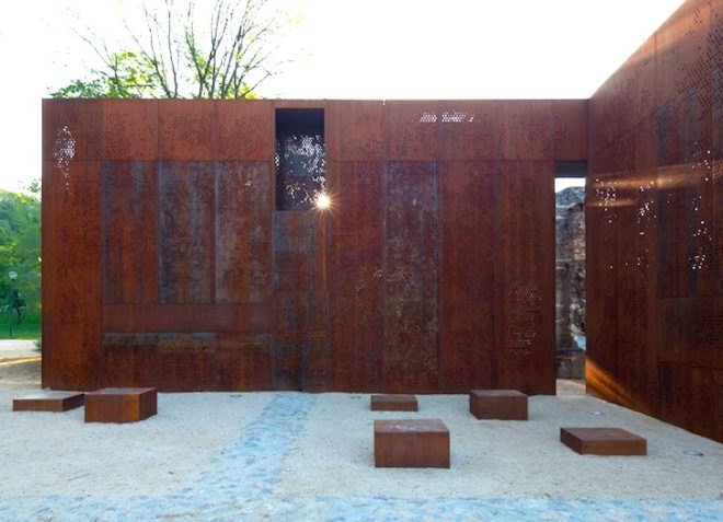 Szathmáry Palace, MARP, Tettye, Pecs, Hungary, Corten, weathering steel, daylighting, green design, sustainable design, eco-design