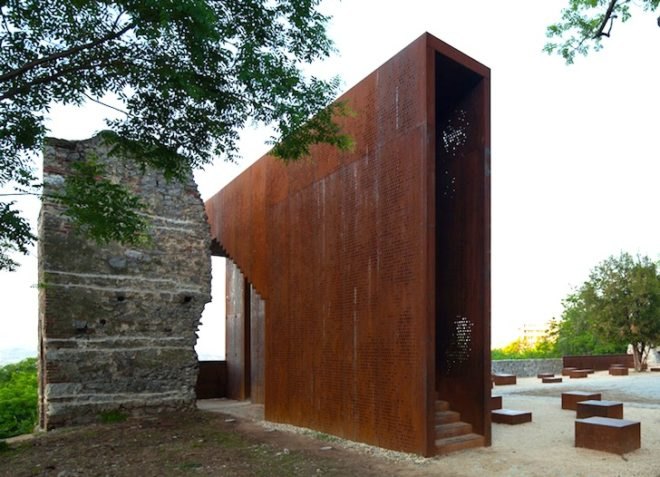Szathmáry Palace, MARP, Tettye, Pecs, Hungary, Corten, weathering steel, daylighting, green design, sustainable design, eco-design