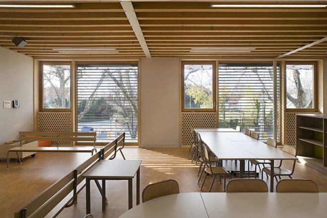Jean Carrière Nursery School, Nimes, France, Techtoniques, Atelier GA, Sustainable, Certification, Bâtiments Durables Méditerranéens, school, nursery, drainage, passive ventilation, water retention