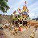 The Movement Cafe, Morag Myerscough, greenwich, pop up cafe, cargotecture, container cafe, temporary cafe, reclaimed materials