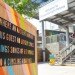 The Movement Cafe, Morag Myerscough, greenwich, pop up cafe, cargotecture, container cafe, temporary cafe, reclaimed materials