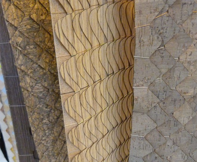 Wooden fabric, cork fabric, Laokoon Design, 100% Design, London Design Festival, LDF12, eco design, green design, sustainable design,